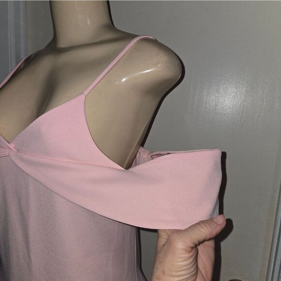 Elegant Pink Spaghetti Strap Dress Large - Picture 2 of 13